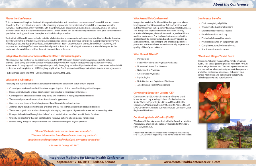 Integrative Medicine for Mental Health Conference - Sedona, Arizona - Graphic Design