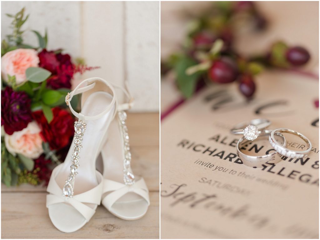 Chaumette Vineyards and Winery Wedding Ste. Genevieve Photographer Aleen and Rich brides shoes photo