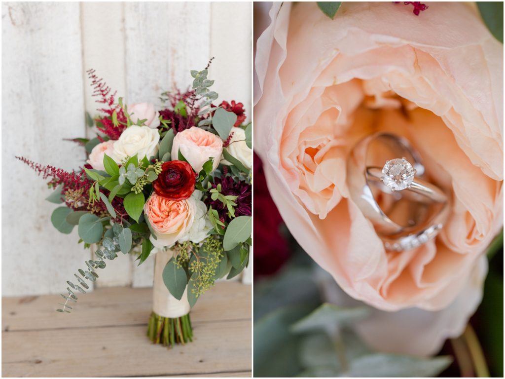 Chaumette Vineyards and Winery Wedding Ste. Genevieve Photographer Aleen and Rich burgundy and blush bridal bouquet