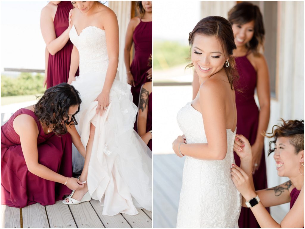 Chaumette Vineyards and Winery Wedding Ste. Genevieve Photographer Aleen and Rich bridal party getting bride ready