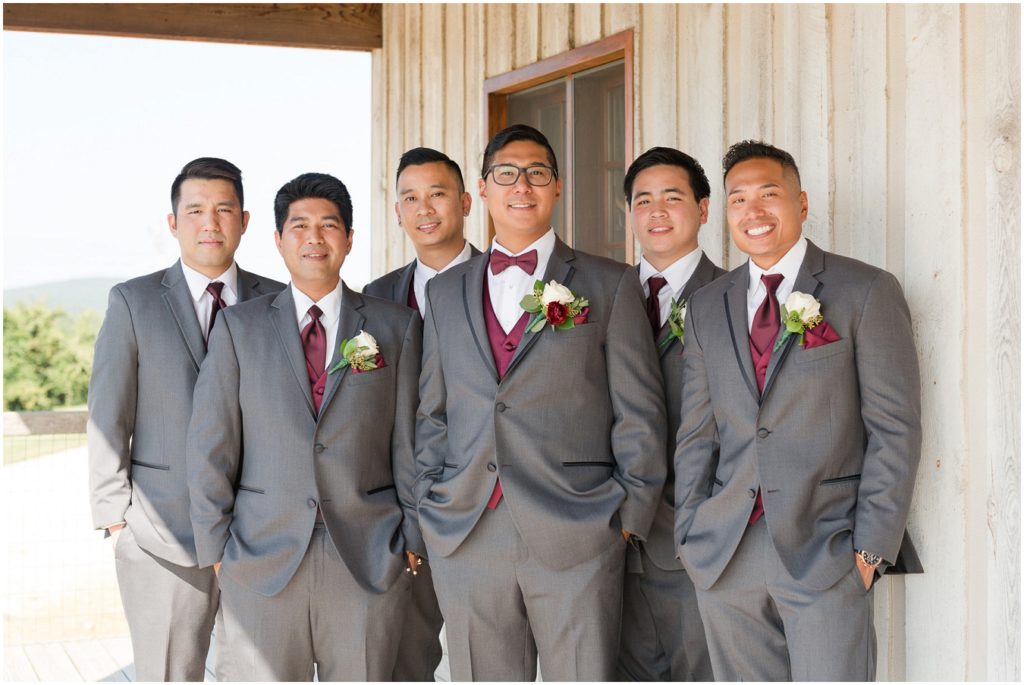 Chaumette Vineyards and Winery Wedding Ste. Genevieve Photographer Aleen and Rich groom and groomsmen portrait