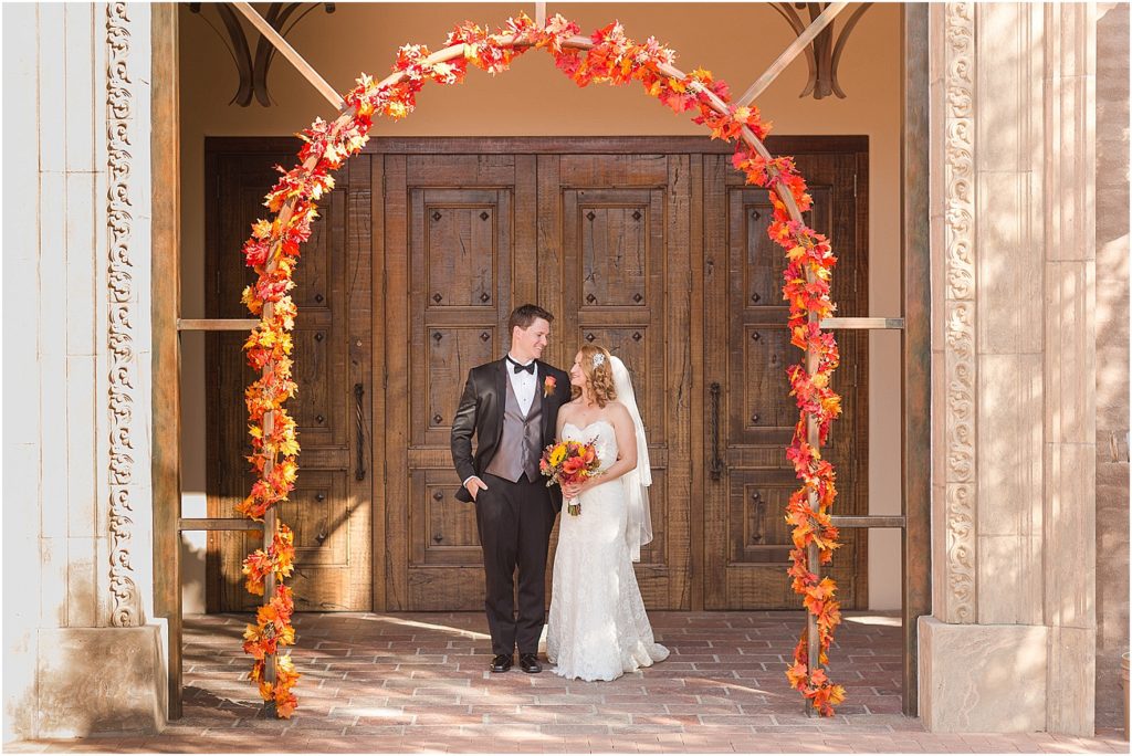Corpus Christi Catholic Church Wedding Tucson Photographer Eric and Mandi bride and groom portrait