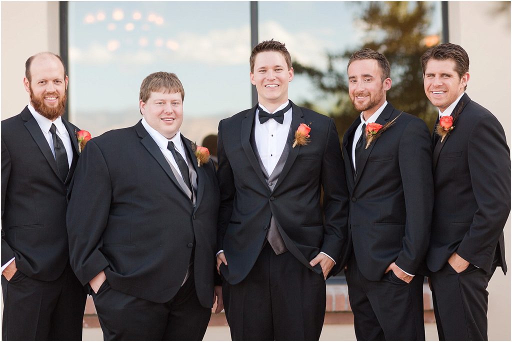 Corpus Christi Catholic Church Wedding Tucson Photographer Eric and Mandi groom and groomsmen