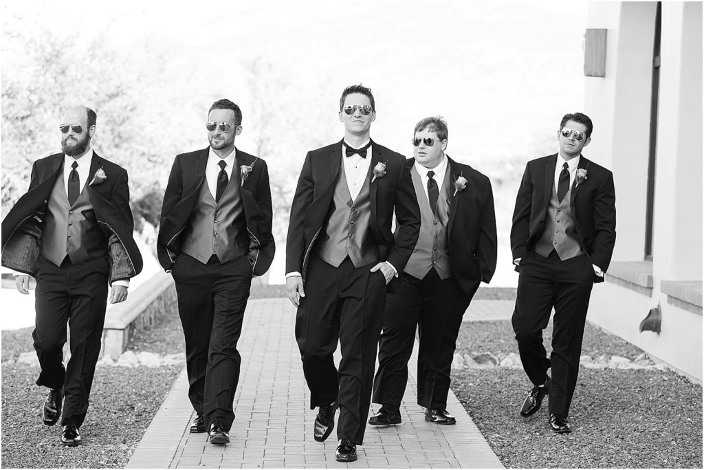 Corpus Christi Catholic Church Wedding Tucson Photographer Eric and Mandi groom and groomsmen