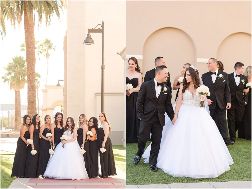 St. Augustine Cathedral Wedding Tucson Photographer John and Brittany bridal party