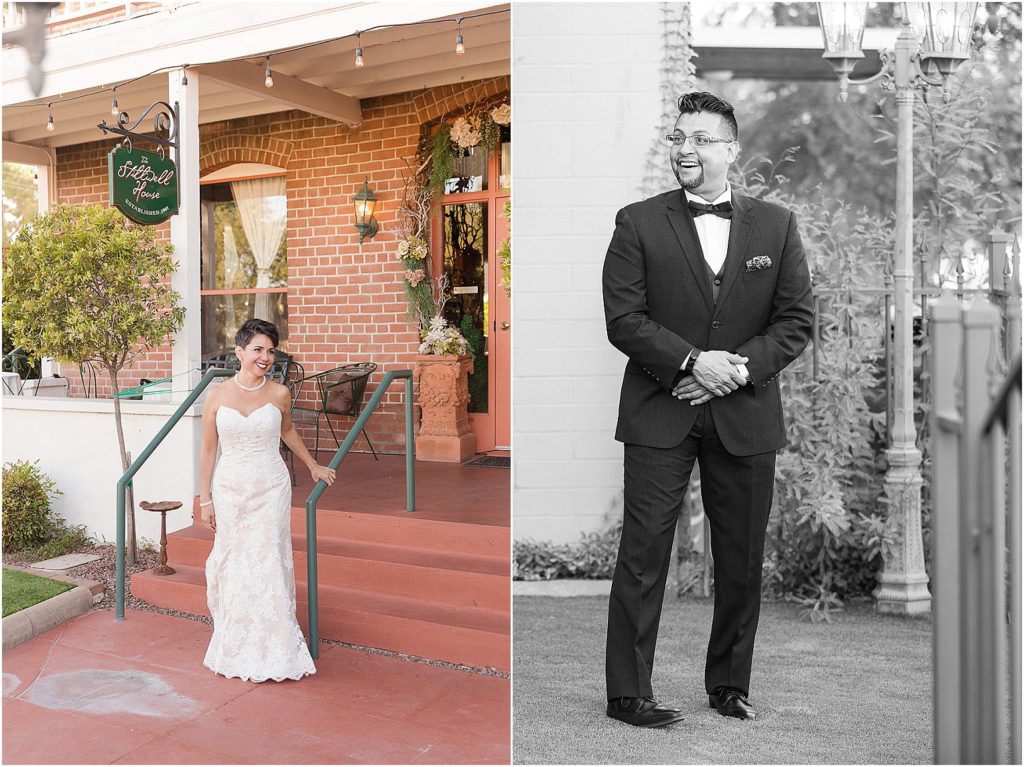 Stillwell House and Gardens Wedding Tuscon Photographer Cesar and Monica groom first look