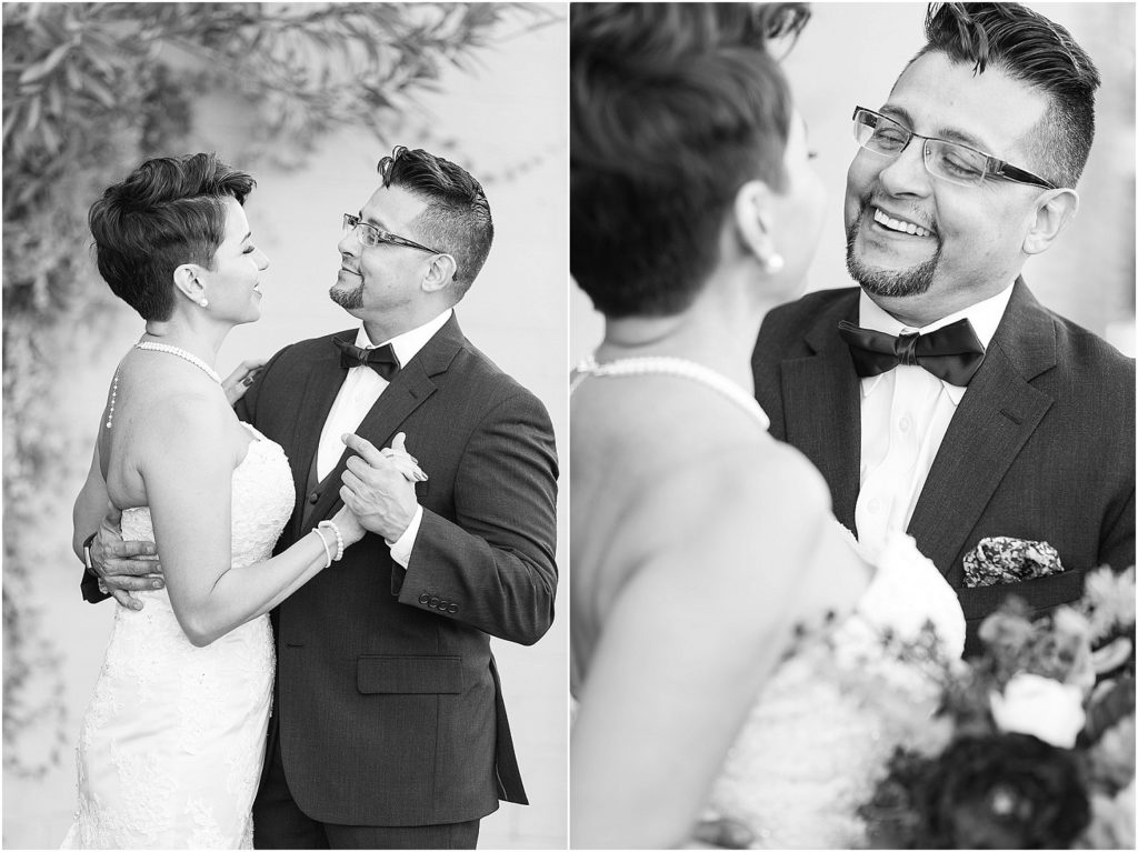Stillwell House and Gardens Wedding Tuscon Photographer Cesar and Monica groom bride and groom portrait