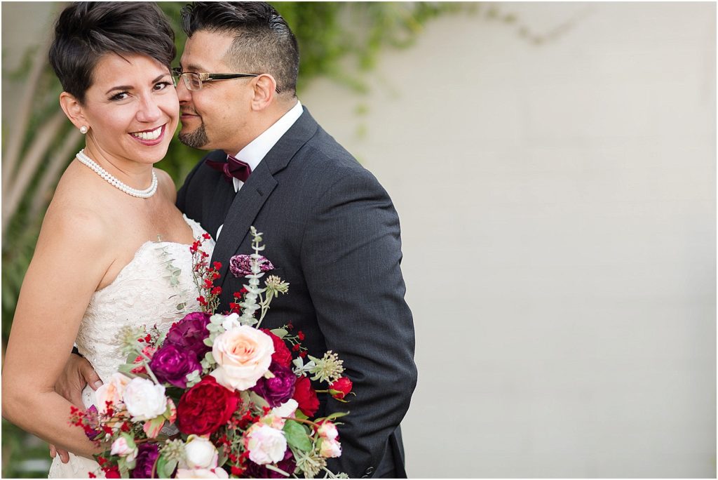 Stillwell House and Gardens Wedding Tuscon Photographer Cesar and Monica groom bride and groom portrait