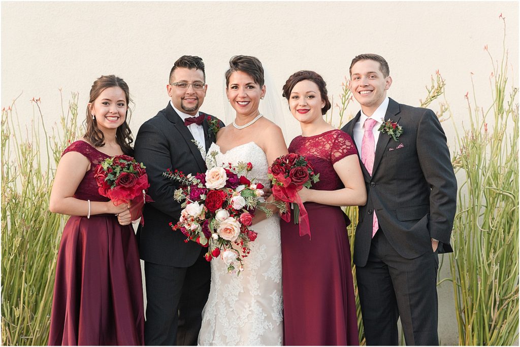 Stillwell House and Gardens Wedding Tuscon Photographer Cesar and Monica groom family portrait after ceremony