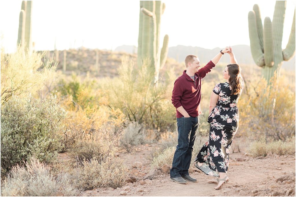 Tucson Engagement Photos Tucson Photographer Ryan and Cassidy dancing