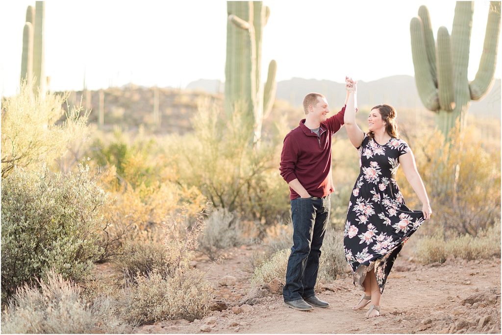 Tucson Engagement Photos Tucson Photographer Ryan and Cassidy dancing