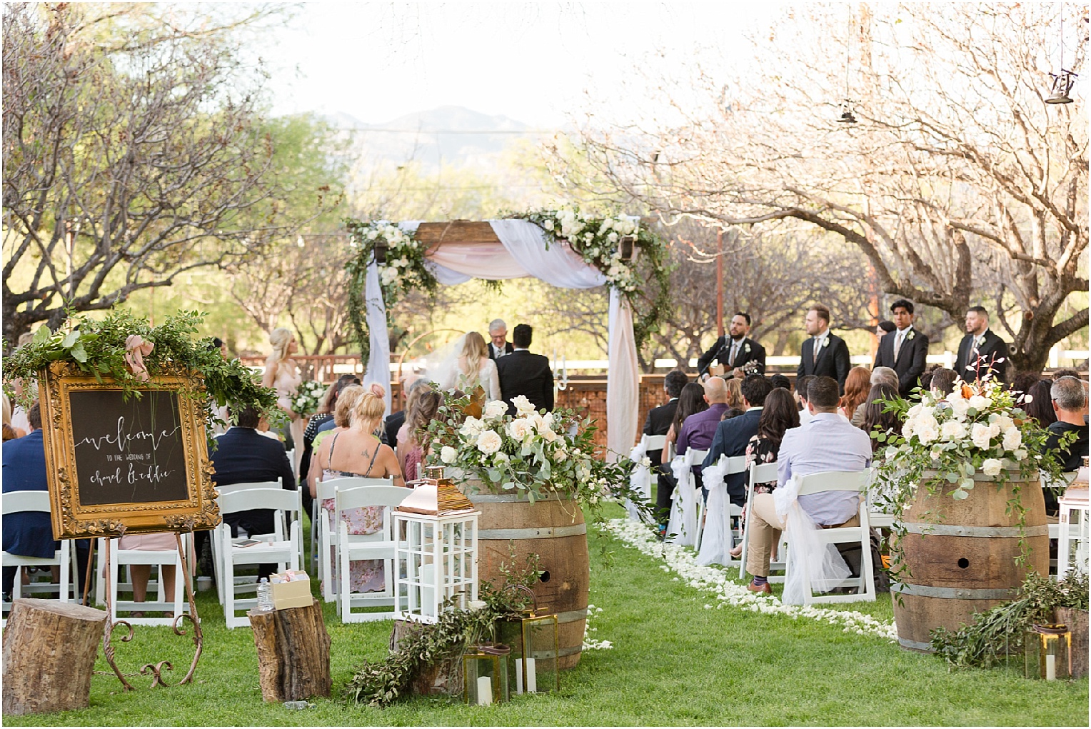 Intimate Backyard Wedding Tucson, AZ Chanel + Eddie outdoor ceremony