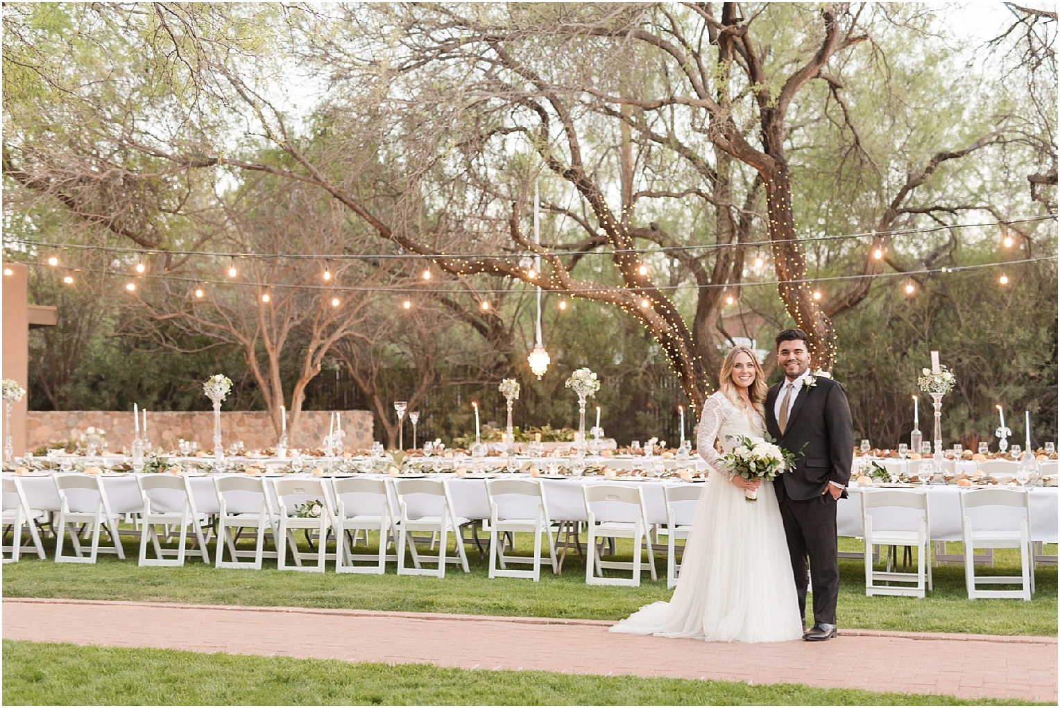 Intimate Backyard Wedding Tucson, AZ Chanel + Eddie outdoor reception