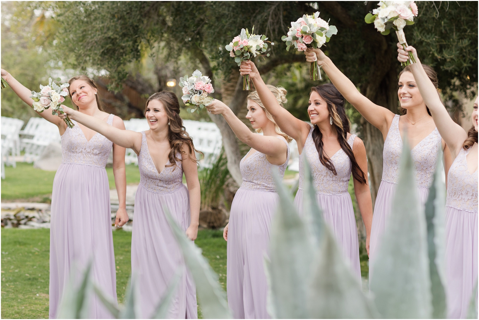 Oasis at Wild Horse Ranch Wedding Tucson AZ Cassidy and Ryan bride with bridesmaids