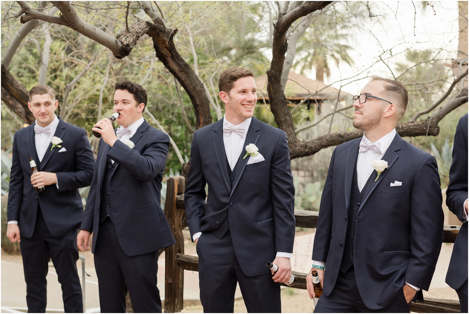 Oasis at Wild Horse Ranch Wedding Tucson AZ Cassidy and Ryan groom with groomsmen