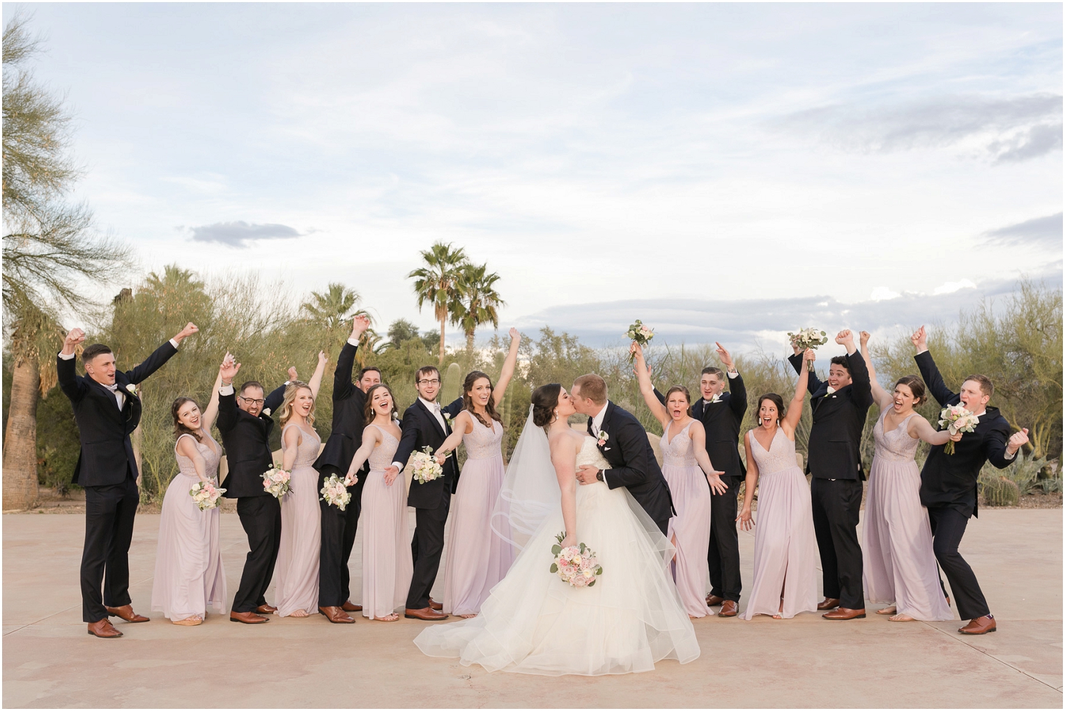 Oasis at Wild Horse Ranch Wedding Tucson AZ Cassidy and Ryan wedding party