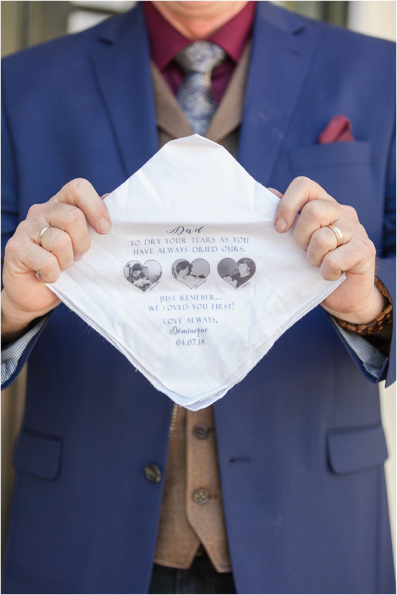 you loved me first handkerchief for dad at wedding