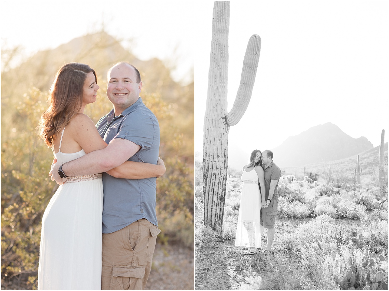 Sunrise Desert Couples Session Tucson Arizona Emilee + Charlie maxi dress engagement outfit
