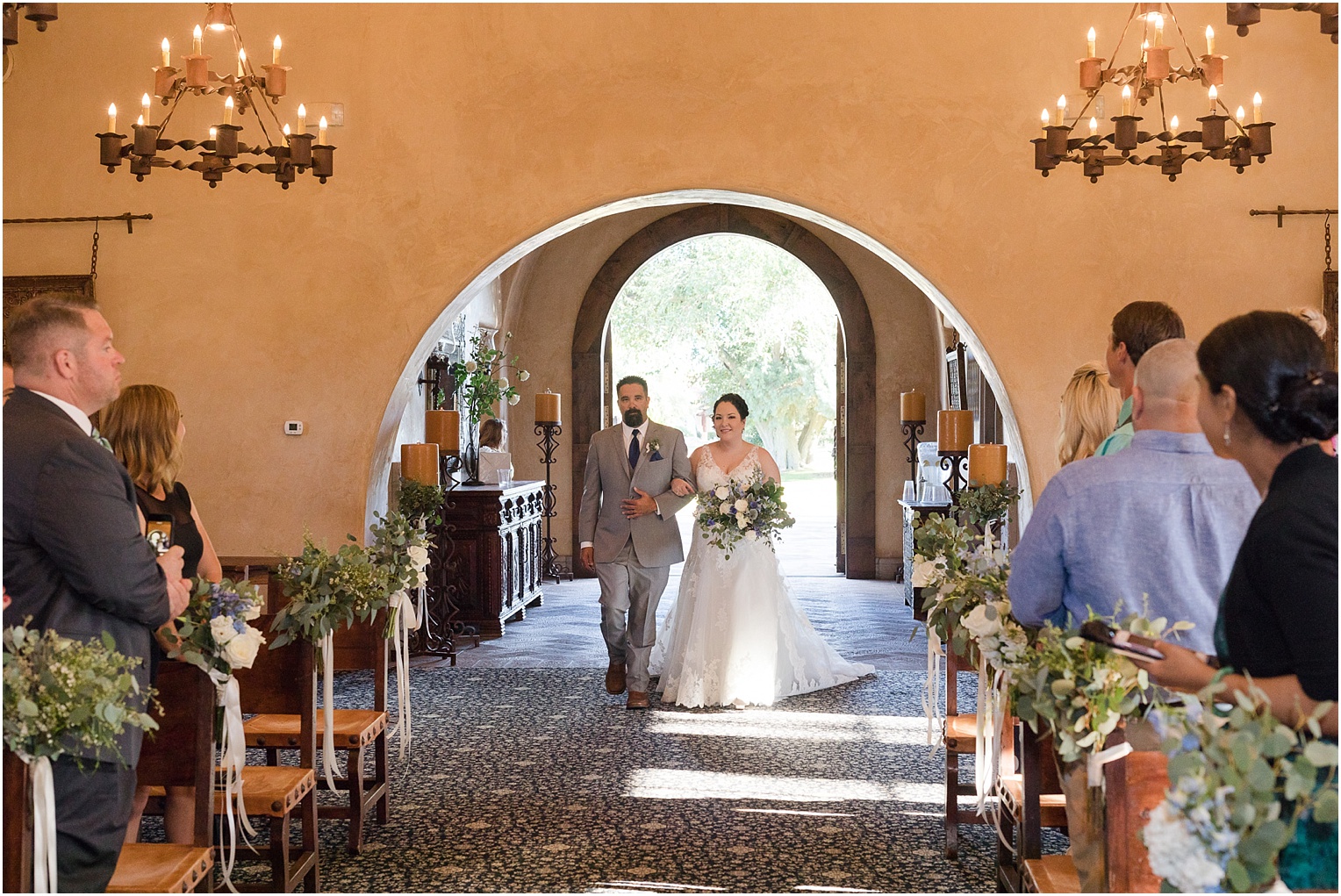Tubac Golf Resort Wedding Tucson AZ Ashley and Paul rustic vintage shades of blue wedding ceremony