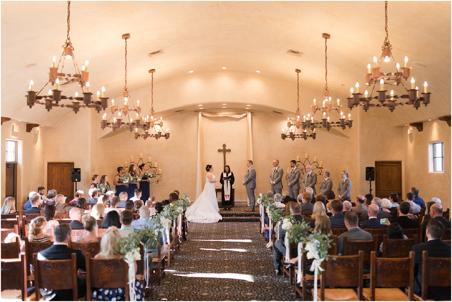 Tubac Golf Resort Wedding Tucson AZ Ashley and Paul rustic vintage shades of blue wedding ceremony