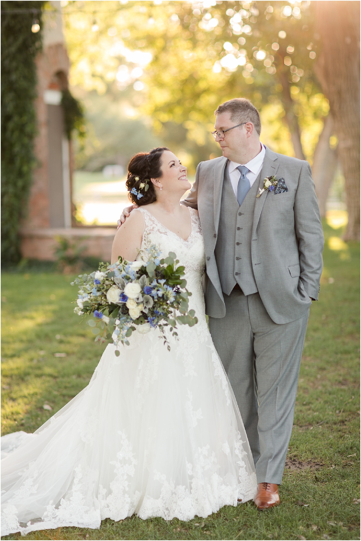 Tubac Golf Resort Wedding Tucson AZ Ashley and Paul rustic vintage shades of blue wedding