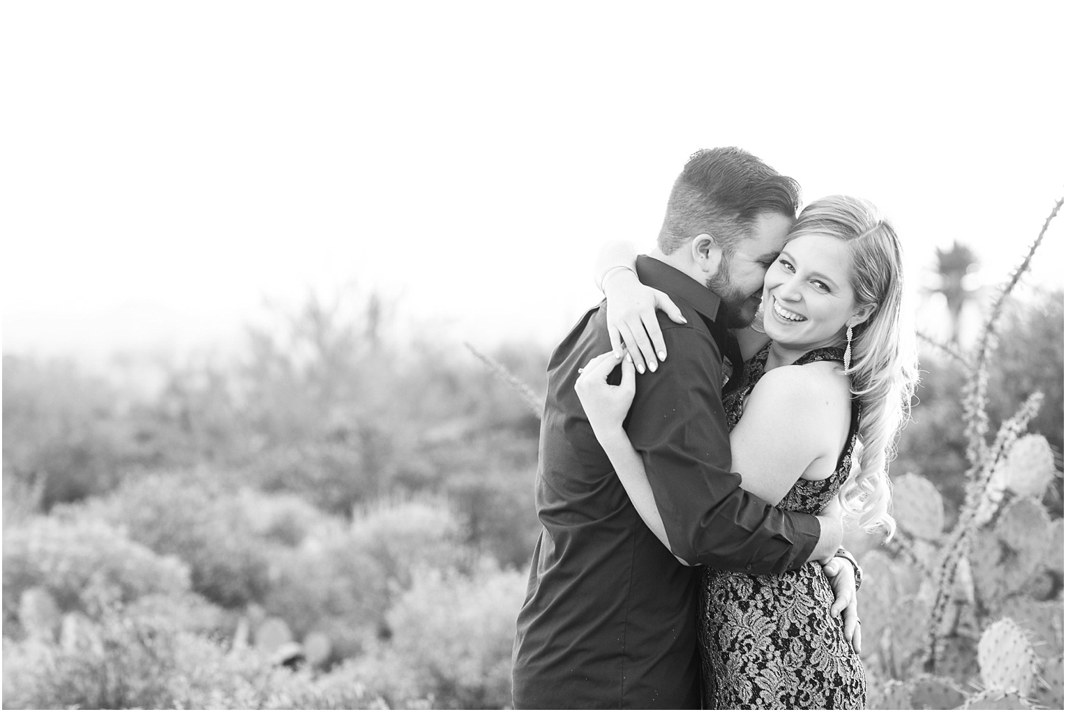 Tucson Engagement Pictures formal engagements session outfits in desert in black and white
