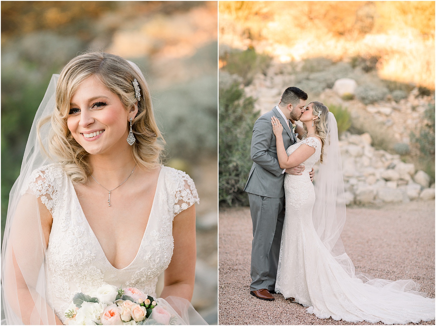 Annabelle + James Hilton El Conquistador Wedding bride and groom sunset dessert portraits