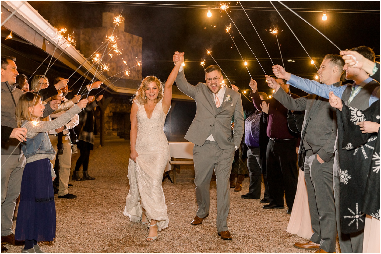 Annabelle + James Hilton El Conquistador Wedding reception sparkler exit