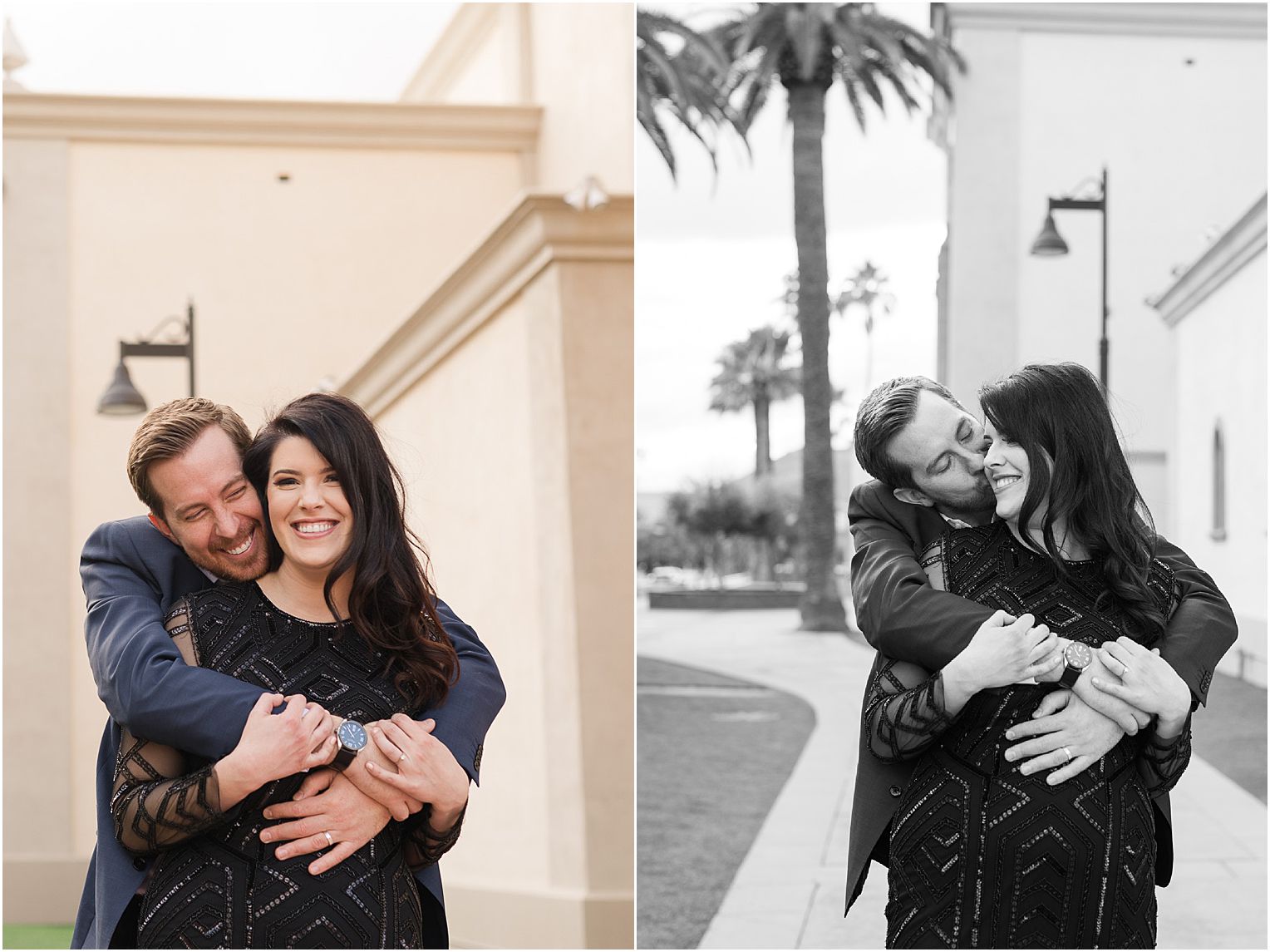 Modern Engagement Photos with Architecture