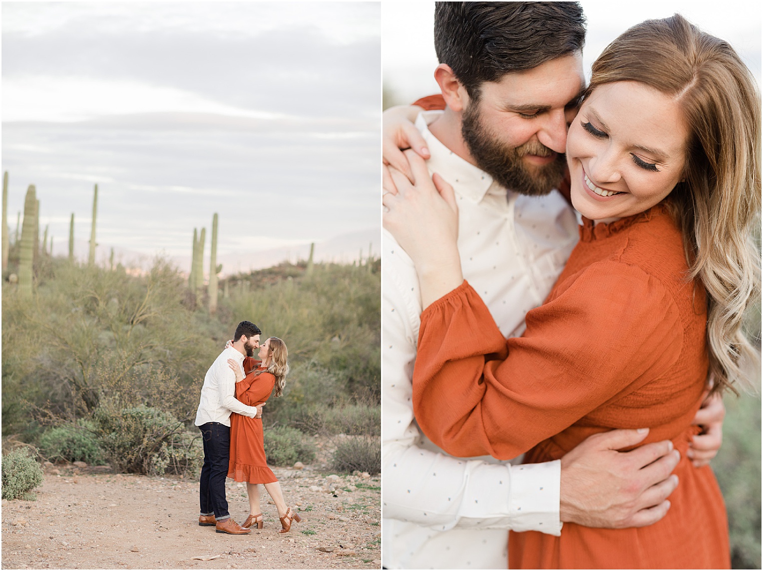 Engagement Photos in Tucson, Tucson AZ Katie + Michael Casual Desert Engagement Session