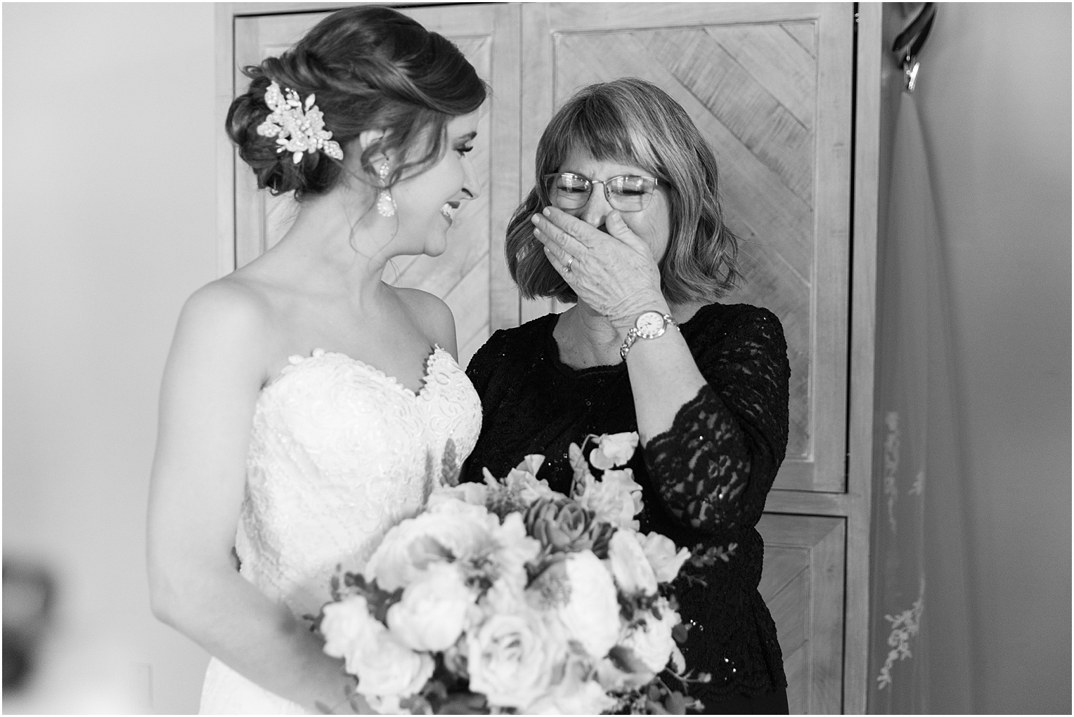 Highlands at Dove Mountain Wedding Grace + Danny emotional moment between mother-of-the-bride and bride getting ready