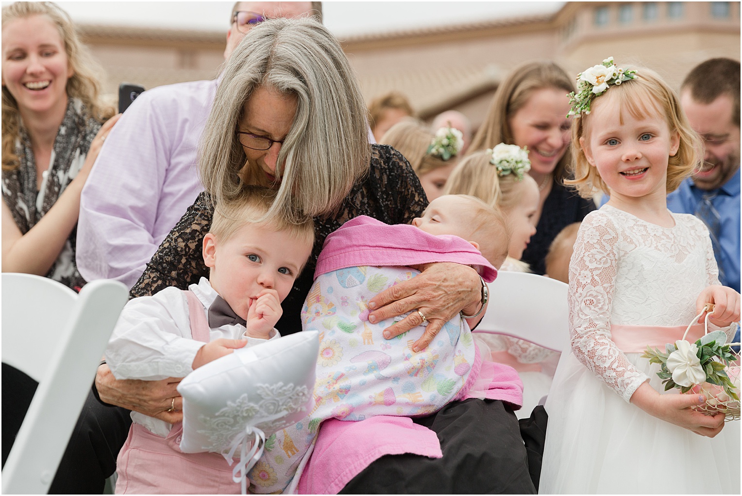 Highlands at Dove Mountain Wedding Grace + Danny ring bearer photos at outdoor ceremony