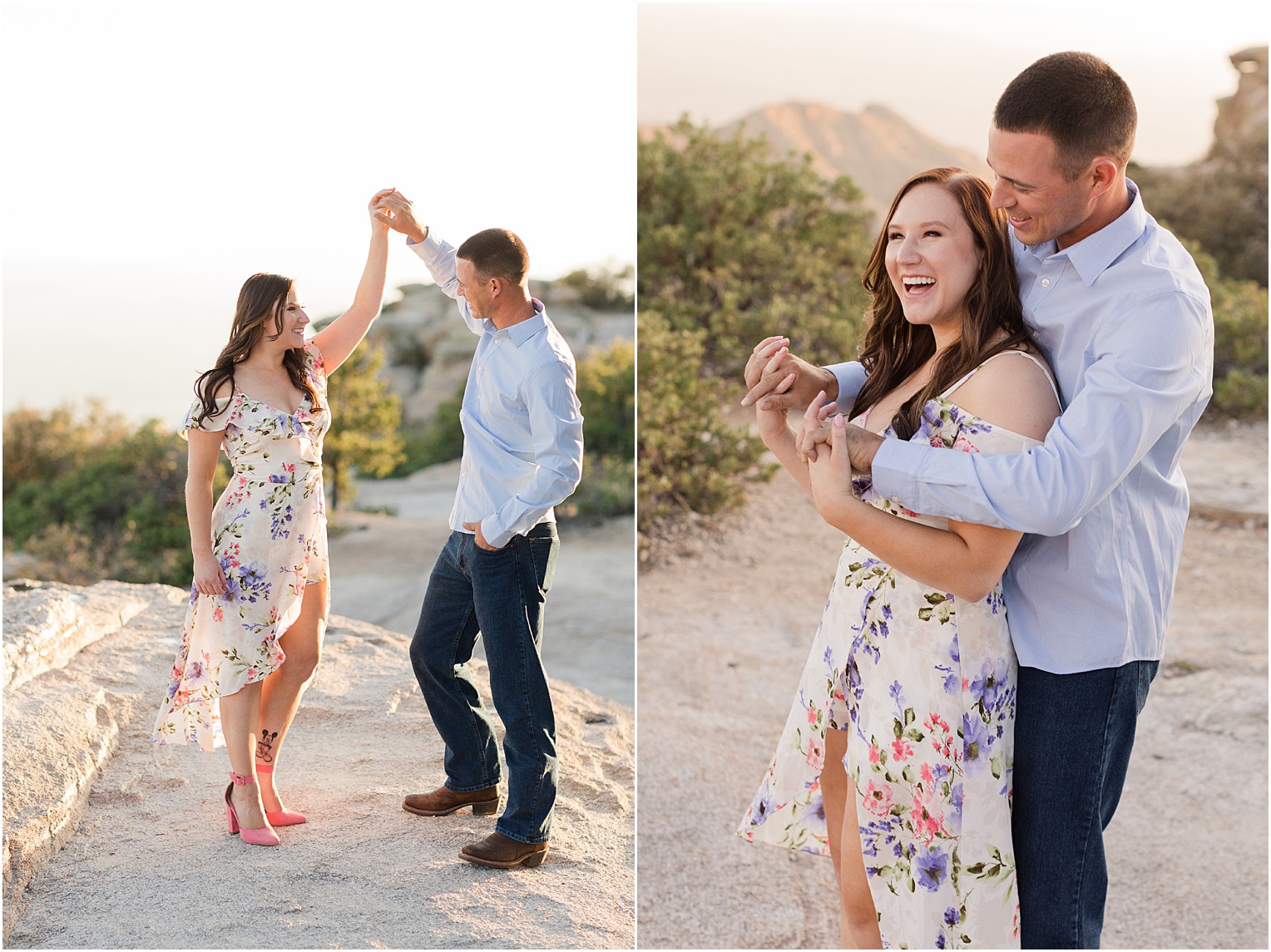 Mount Lemmon Engagement Session Tucson AZ Chelsey + Zach spring sunset engagement