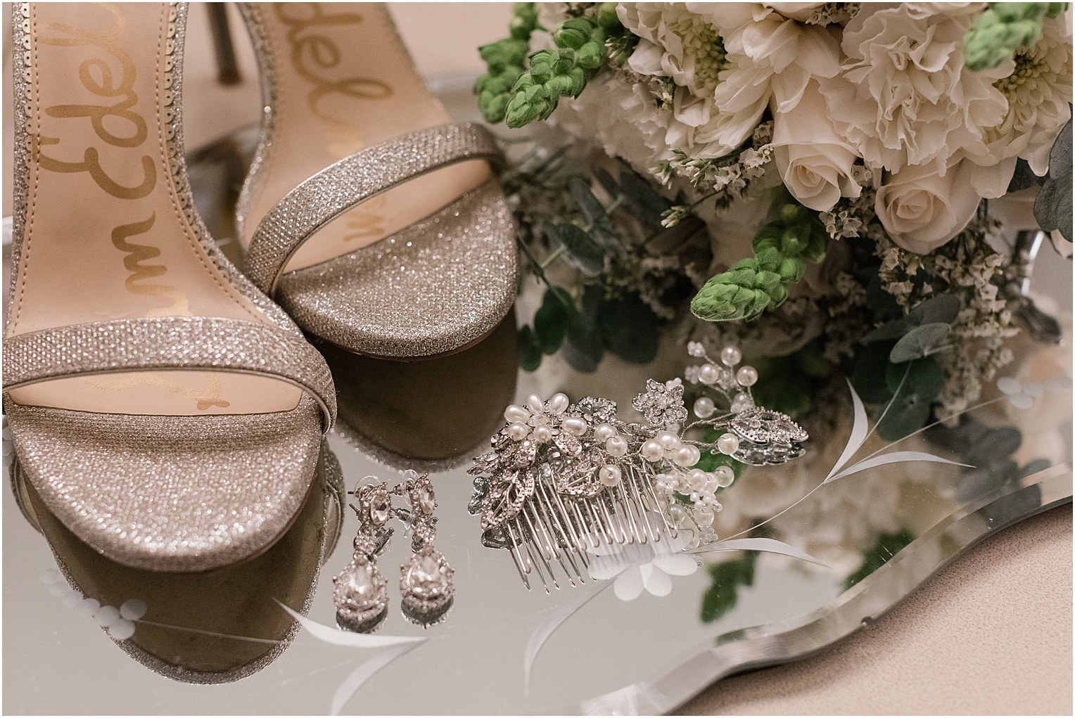 Stillwell House Wedding Tucson Arizona Katherine and Eli sparkly bride shoes
