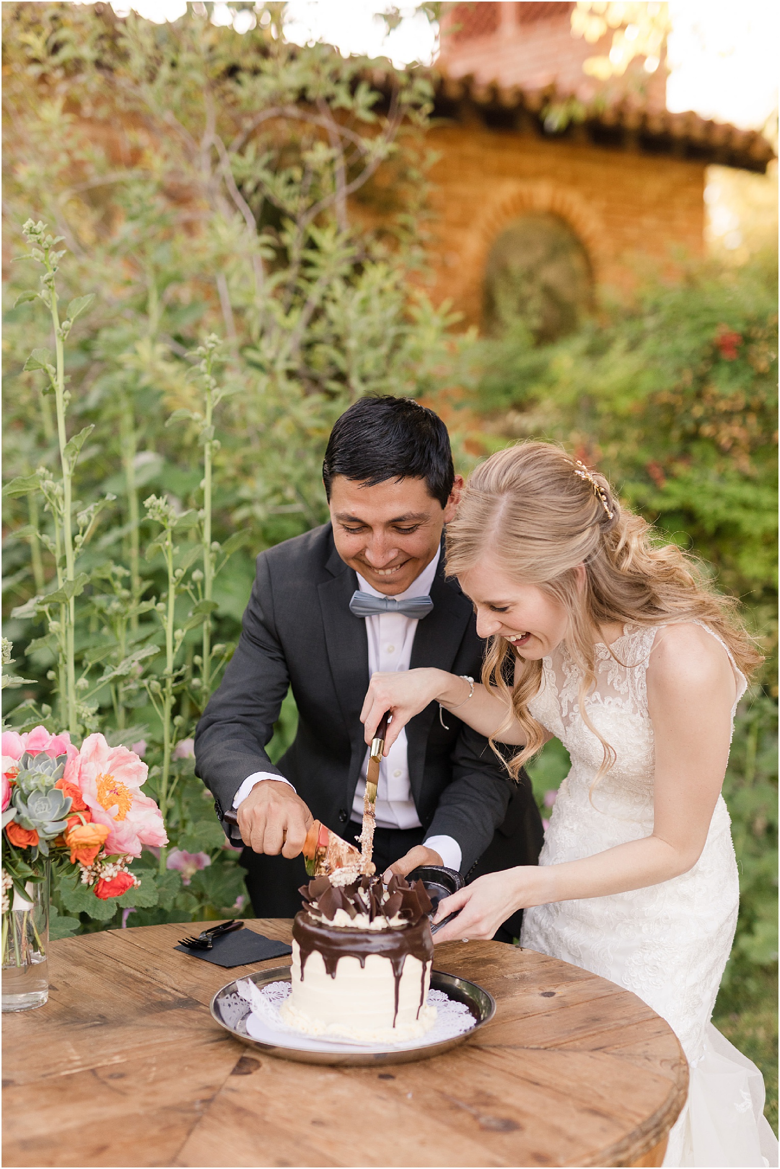 Agua Linda Farm Wedding Tucson AZ Megan & Jorge bride and groom cake