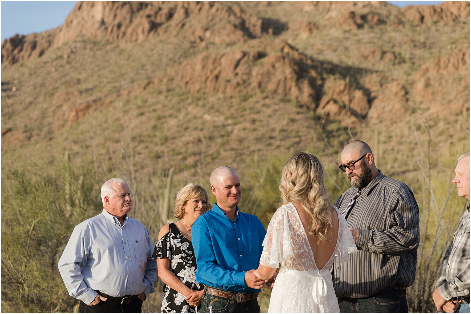 Gates Pass Wedding Tucson Arizona Andrea + Cameron intimate outdoor wedding ceremony