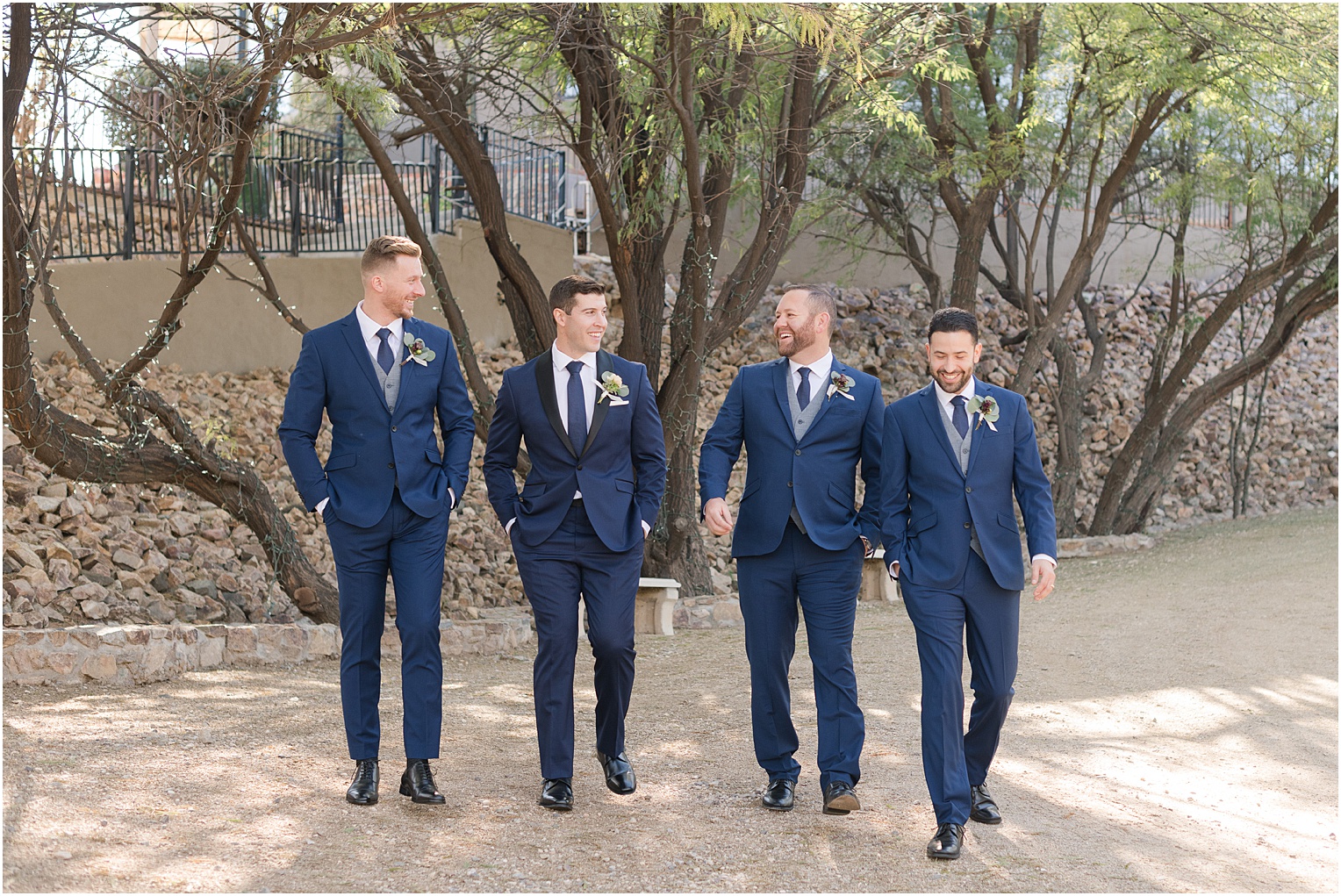 Saguaro Buttes Wedding Tucson, Arizona Farnaz & Brian groomsmen photos