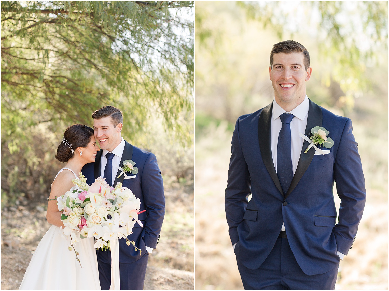 Saguaro Buttes Wedding Tucson, Arizona Farnaz & Brian romantic outdoor bride and groom pictures