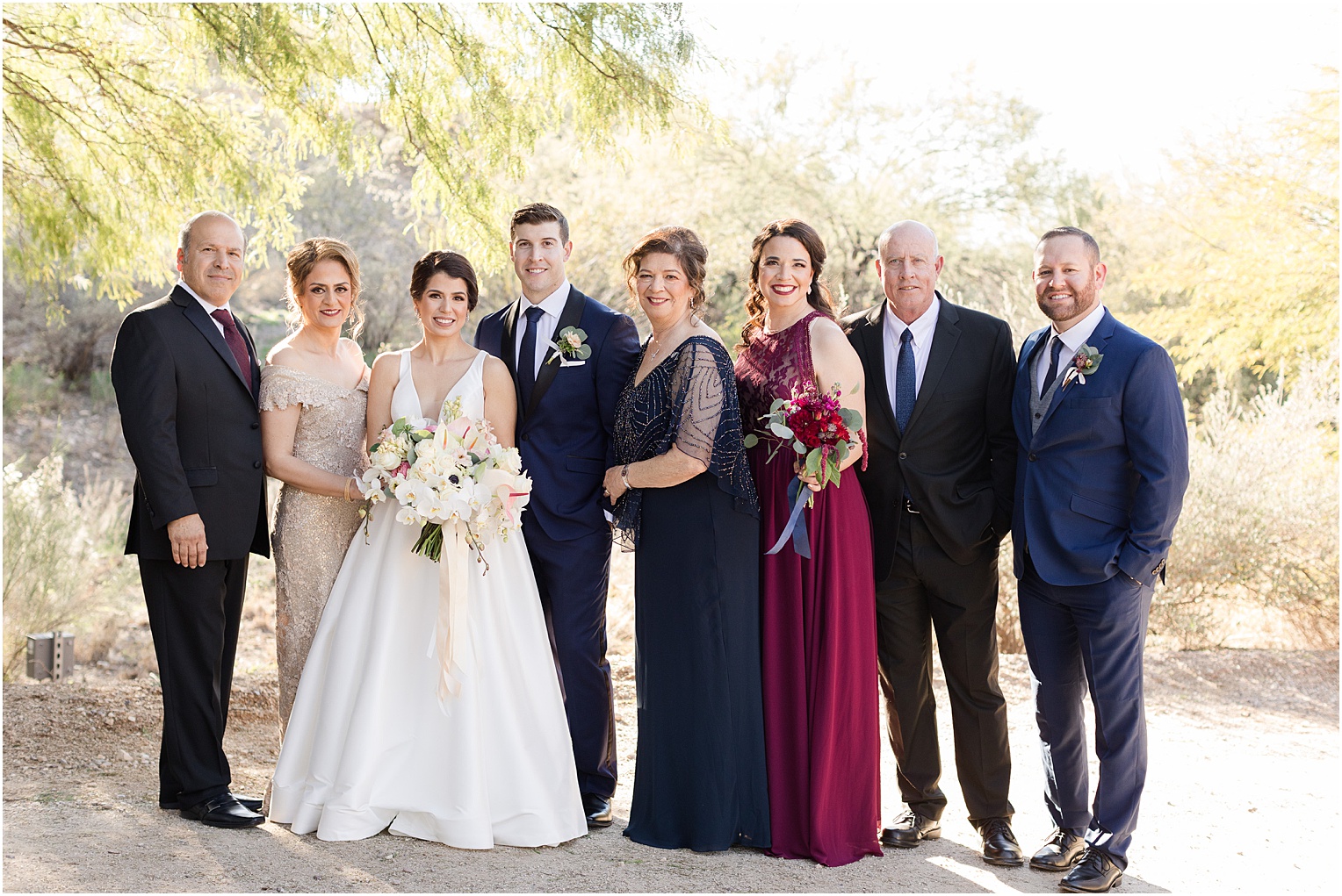 Saguaro Buttes Wedding Tucson, Arizona Farnaz & Brian family wedding photos