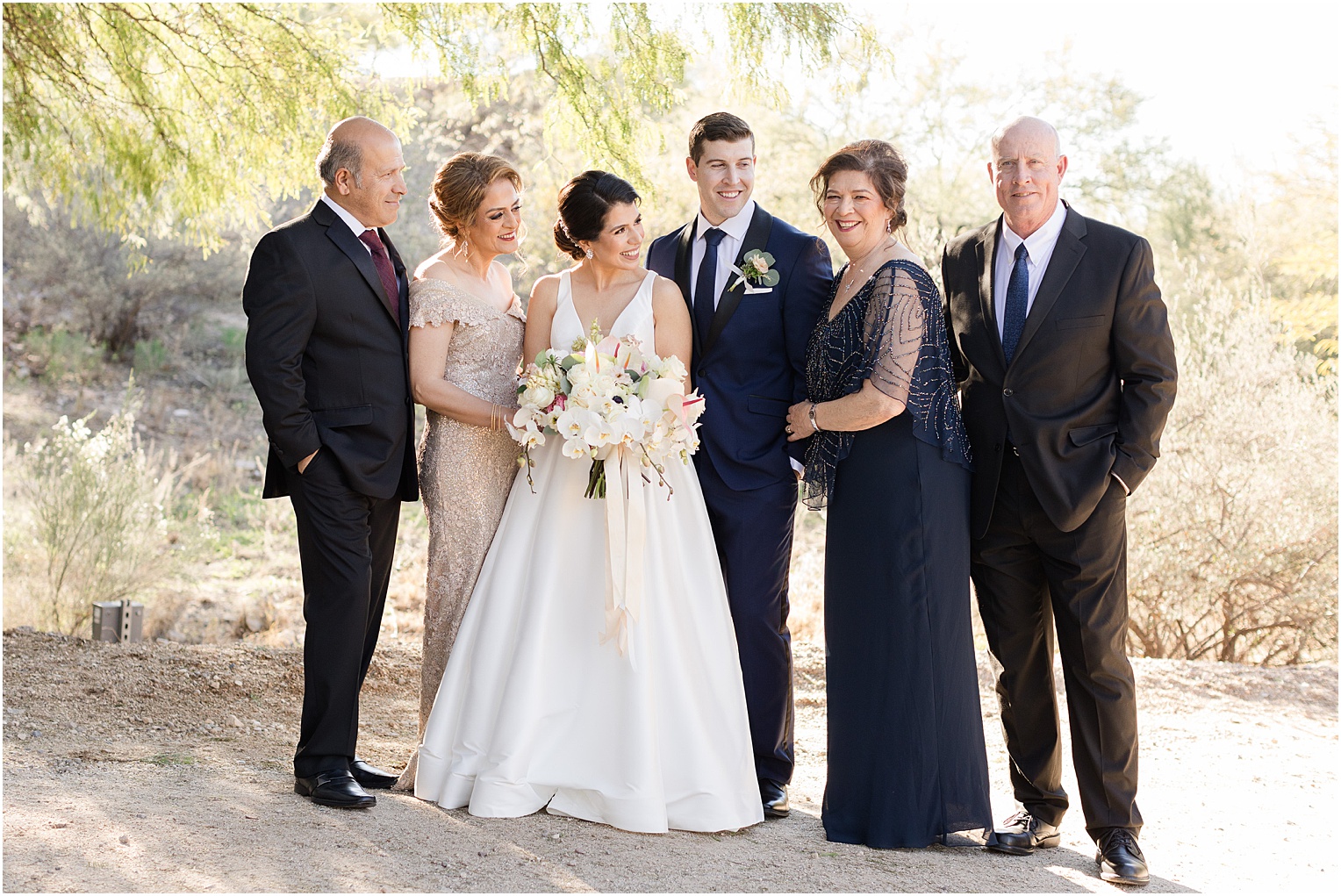 Saguaro Buttes Wedding Tucson, Arizona Farnaz & Brian family wedding photos