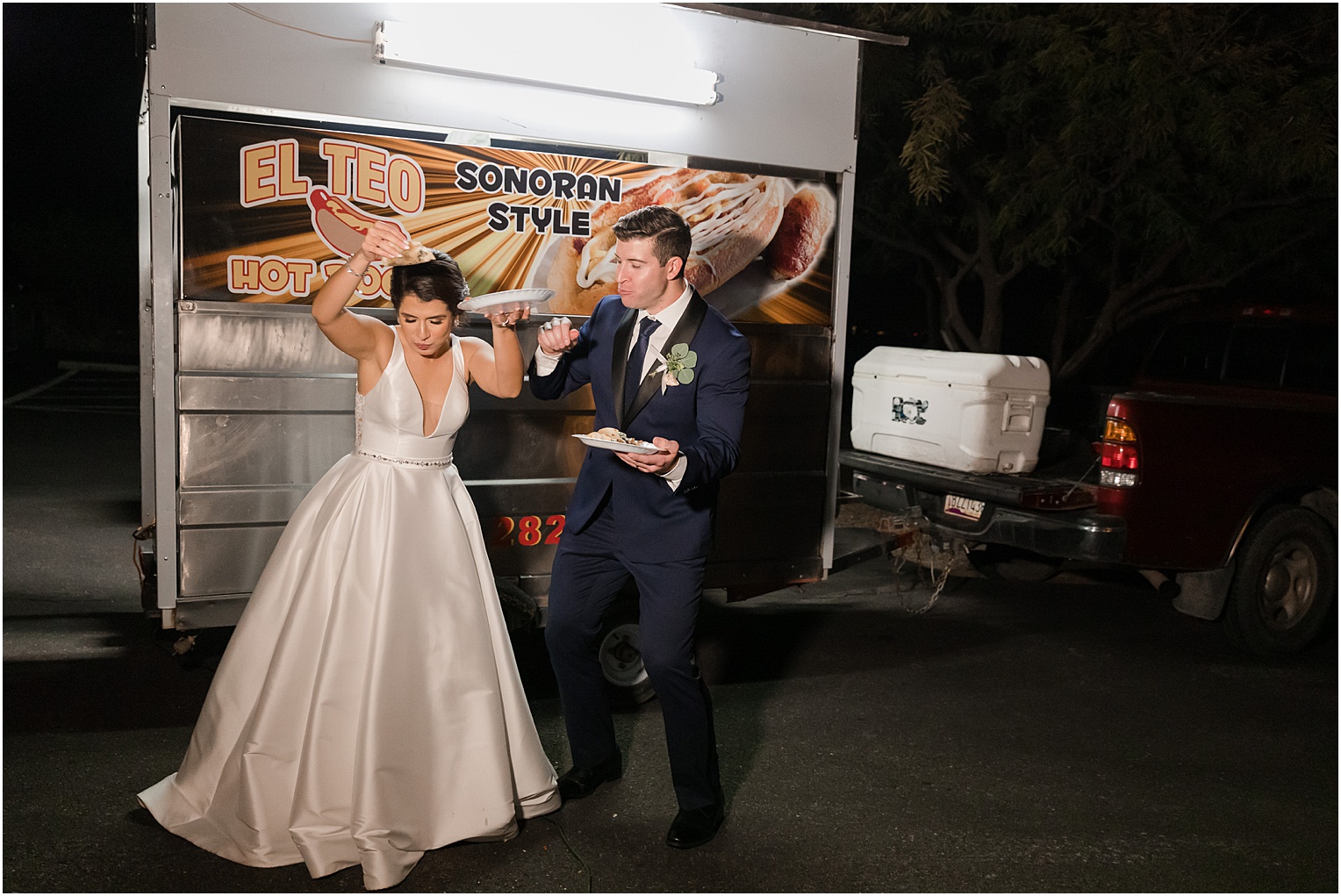 Saguaro Buttes Wedding Tucson, Arizona Farnaz & Brian wedding reception food truck