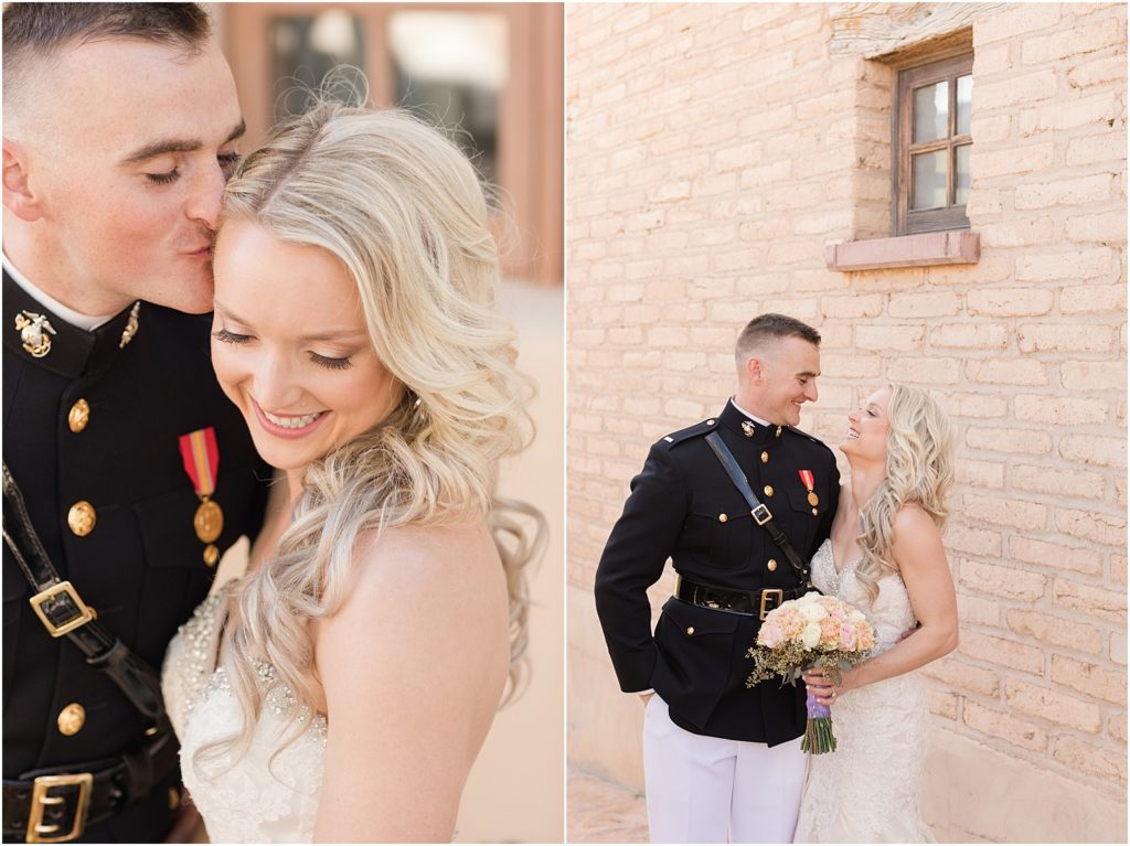 Tanque Verde Ranch Wedding Tucson, AZ Sloan + Garrett romantic bride and groom photos with neutral background