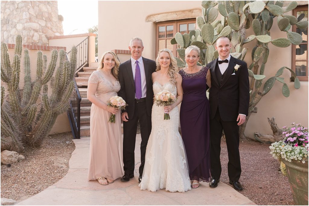 Tanque Verde Ranch Wedding Tucson, AZ Sloan + Garrett formal family photos with neutral background