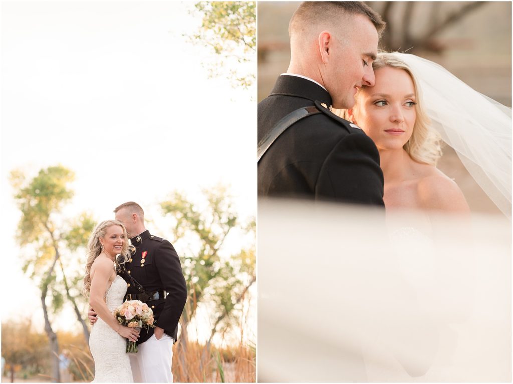 Tanque Verde Ranch Wedding Tucson, AZ Sloan + Garrett romantic sunset bride and groom photos 