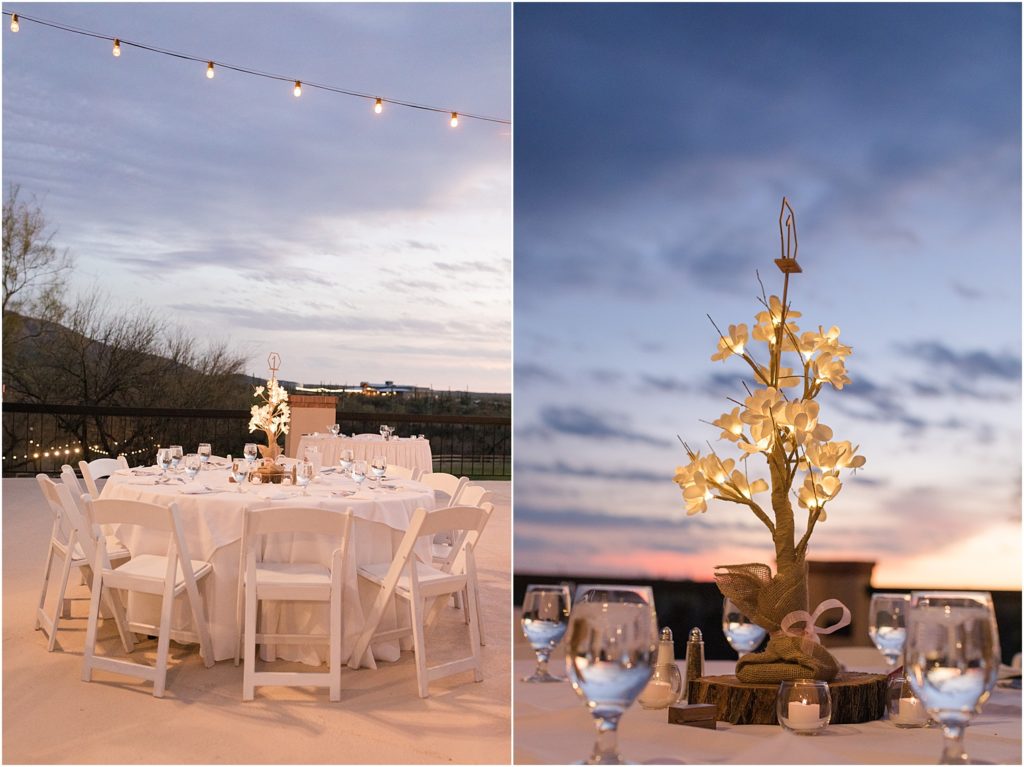 Tanque Verde Ranch Wedding Tucson, AZ Sloan + Garrett outdoor wedding reception with blush details