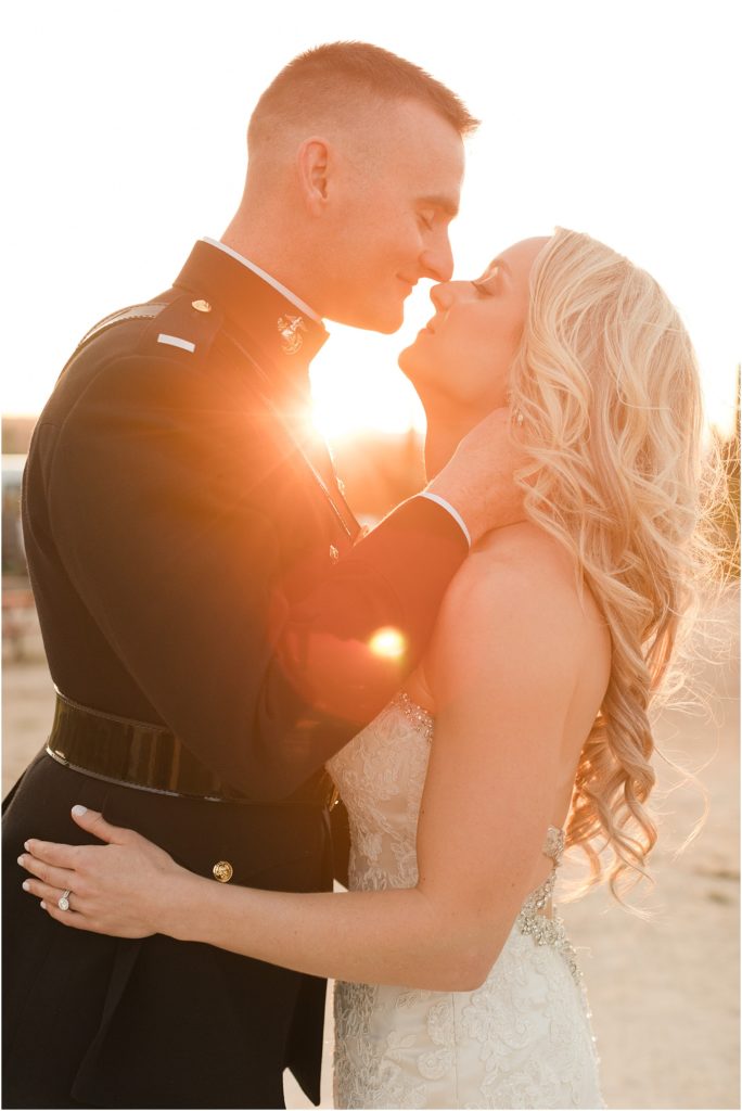 Tanque Verde Ranch Wedding Tucson, AZ Sloan + Garrett romantic sunset bride and groom photos 
