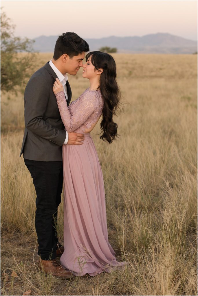 Couples Photo Session in Sonoita, AZ Jamie & Ruben romantic desert photos in tall grass