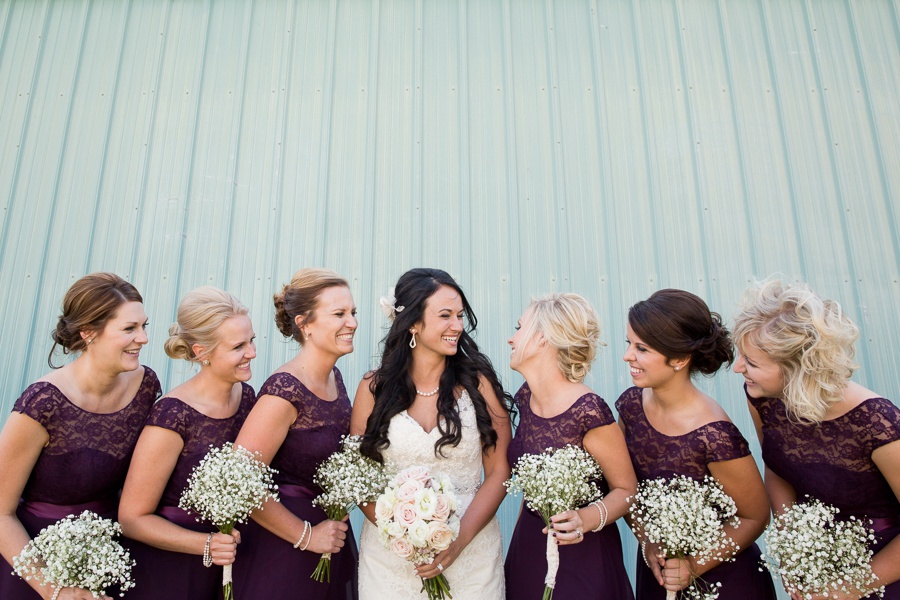 bridesmaids, plum bridesmaid dresses, purple dresses, wedding photography ND
