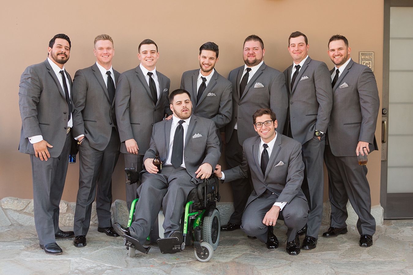 wedding with gray suits