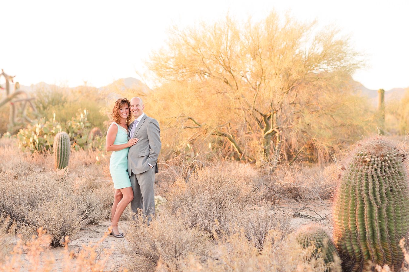 engagement shoot in the desert